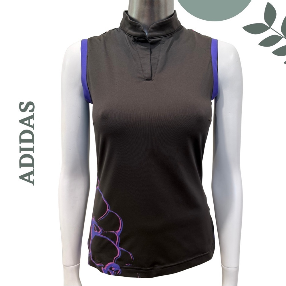Adidas ClimaCool Sleeveless Golf Top – Grey Purple Flora Size XS